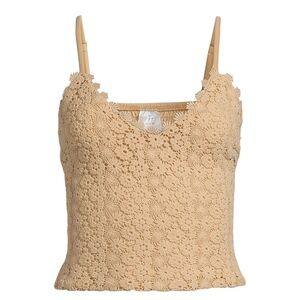 Beige Crochet Lace Tank Top